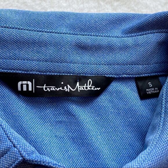 Travis Mathew Blue Polo Shirt Size Small - Picture 3 of 11